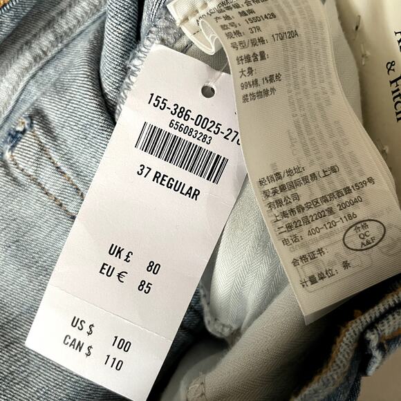 Abercrombie & Fitch Ankle Straight Ultra High Rise Cuffed Jeans Plus Size 24w - Picture 4 of 8